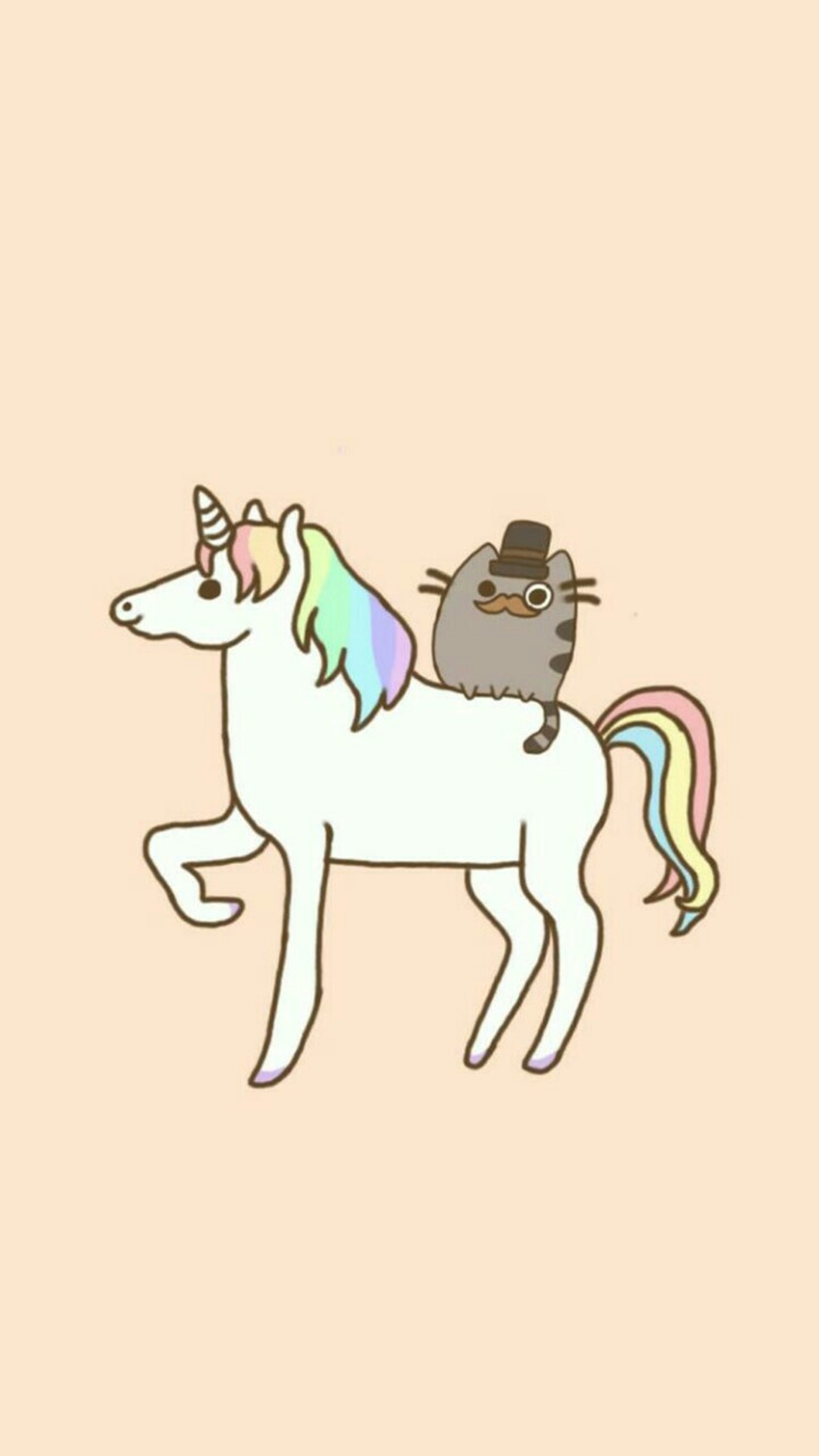 Un primer plano de un gato montando un unicornio (lindo, elegante, pusheen, unicornio)