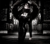 Dark Angel in a Gothic Cathedral