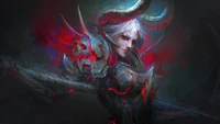 demon, girls, warrior, fantasy, art wallpaper