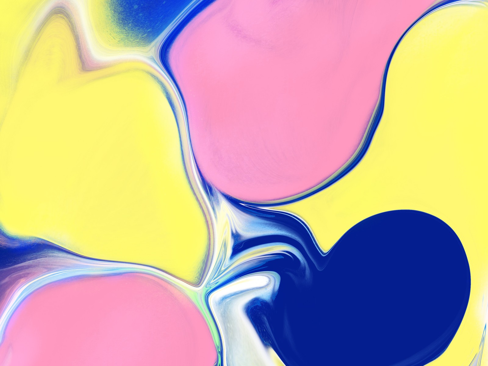 There is a heart shaped object in the middle of a painting (close up, visual arts, colorfulness, azure, paint)