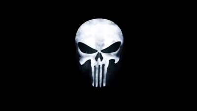 The Punisher Logo on a Black Background