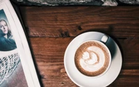 Artisan Latte with Heart Latte Art on a Rustic Table