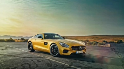 voiture, voiture de sport, jaune, mercedes amg, mercedes benz classe c