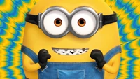 Minion alegre con expresión entusiasta de "Minions: El origen de Gru