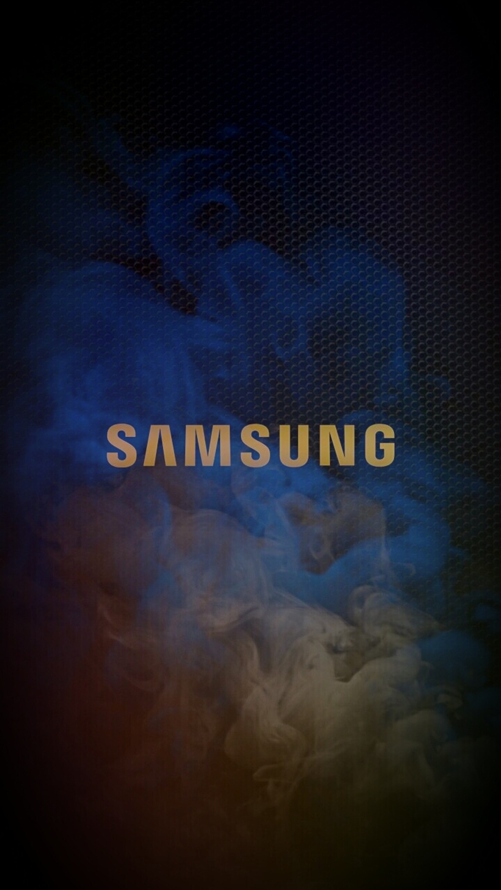 Gros plan du logo samsung sur un fond bleu et rouge (téléphone, roumanie, samsung)