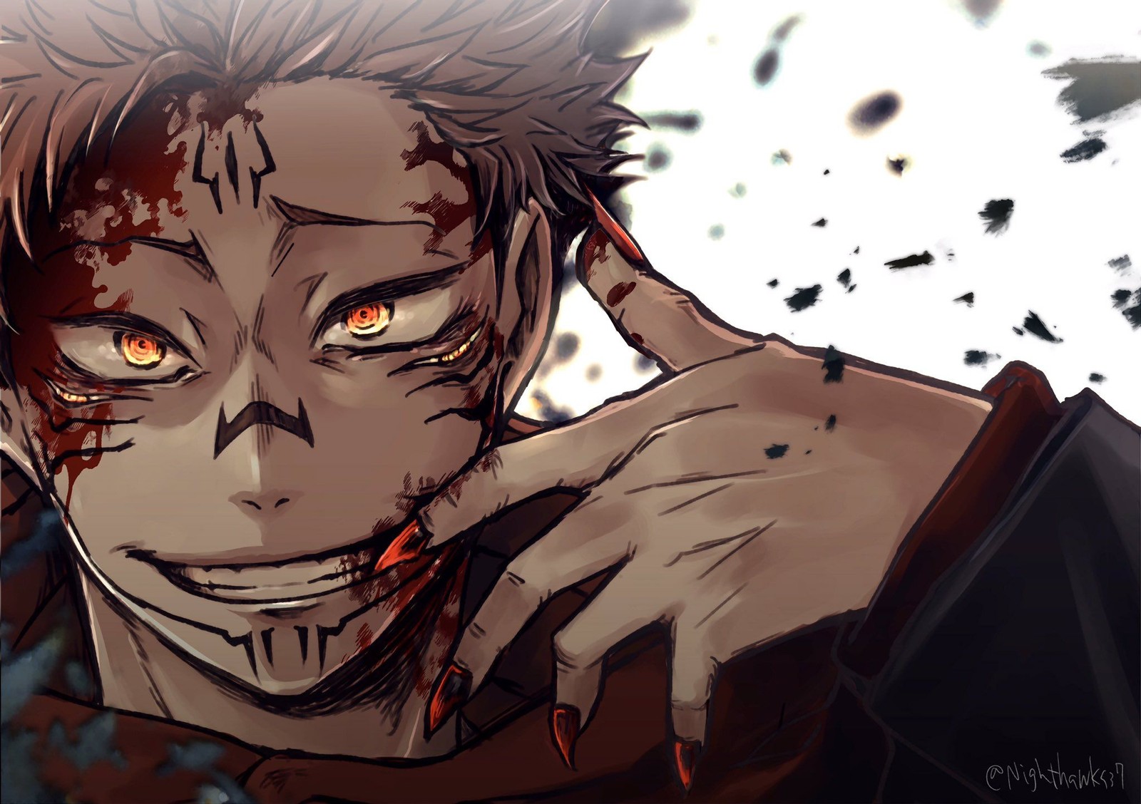 Скачать обои итадори, itadori, jujutsu kaisen, сакуна, юджи