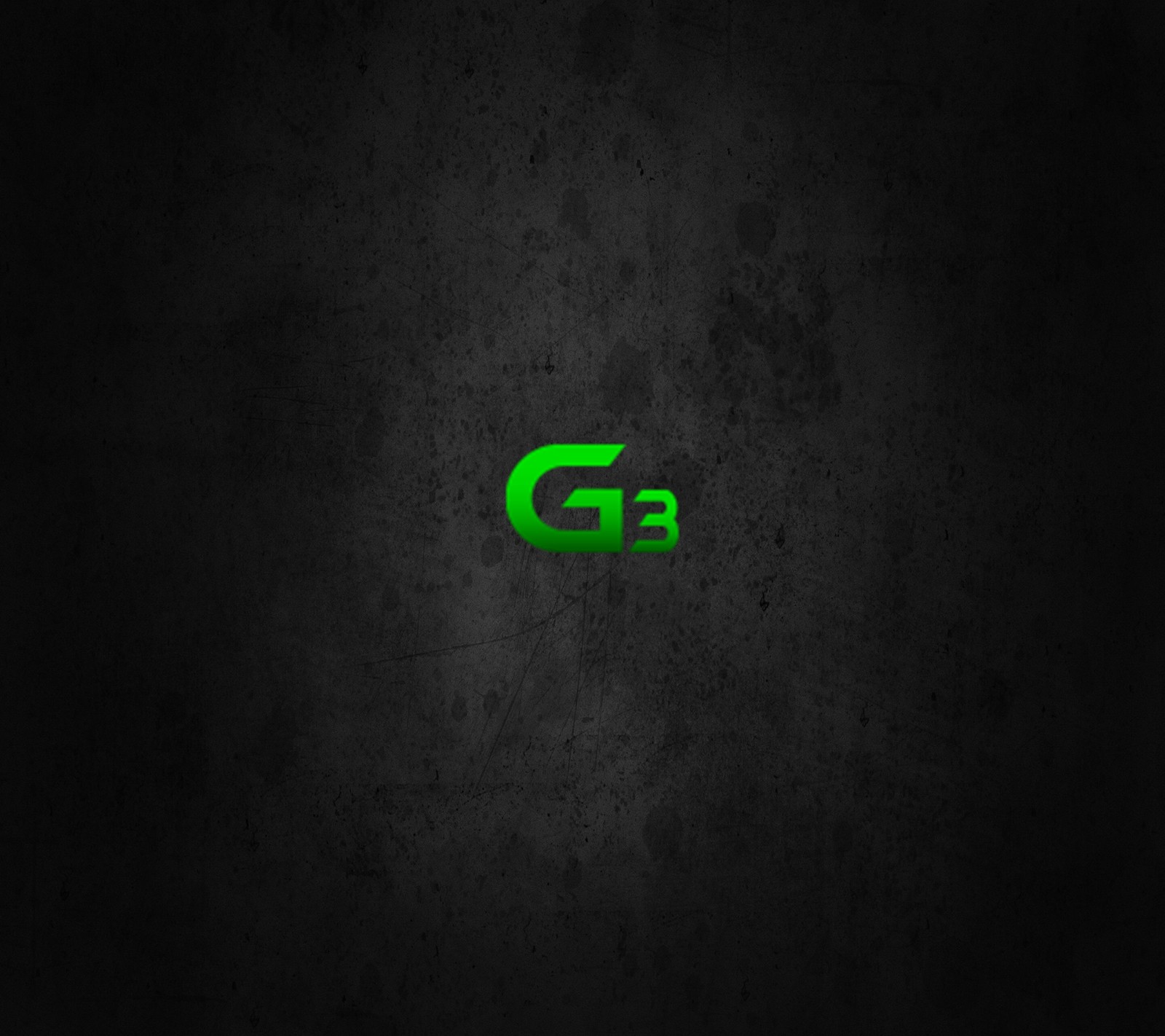 Un primer plano de un logotipo verde g3 con fondo negro (g3 grren, logotipo)