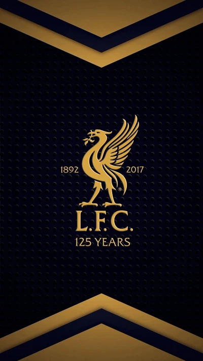 125-Jahre-Jubiläumslogo des FC Liverpool im Schwarz-Gold-Design