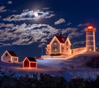 decoration, homes, houses, light house, lights