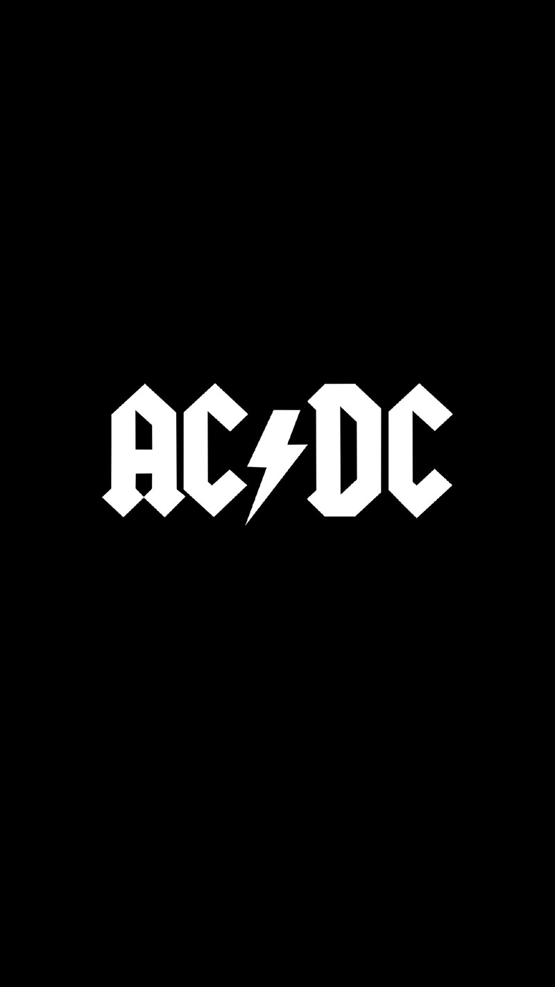 Логотип ac / dc на черном фоне (чёрный, логотип, скала)