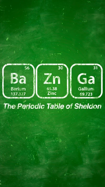 Le tableau périodique de Sheldon : Ba, Zn, Ga Éléments de The Big Bang Theory