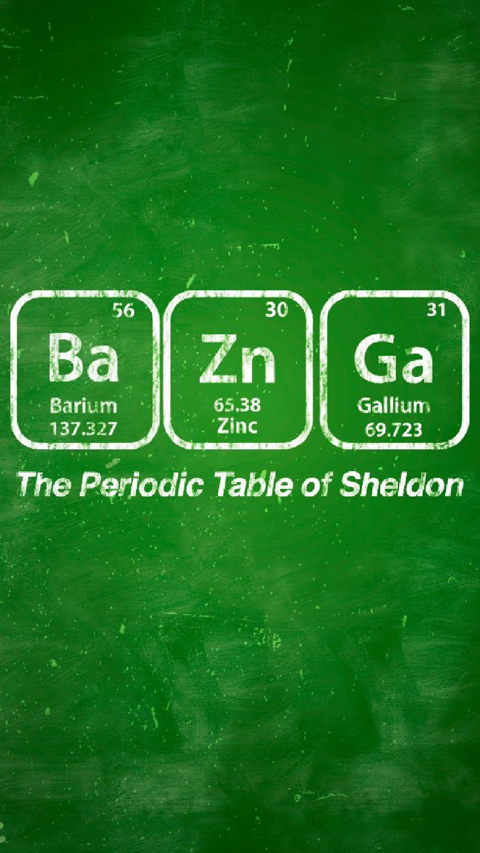 Nahaufnahme einer tafel mit dem periodensystem von sheldon (bazinga, big bang theorie, elemente, sheldon, tbbt)