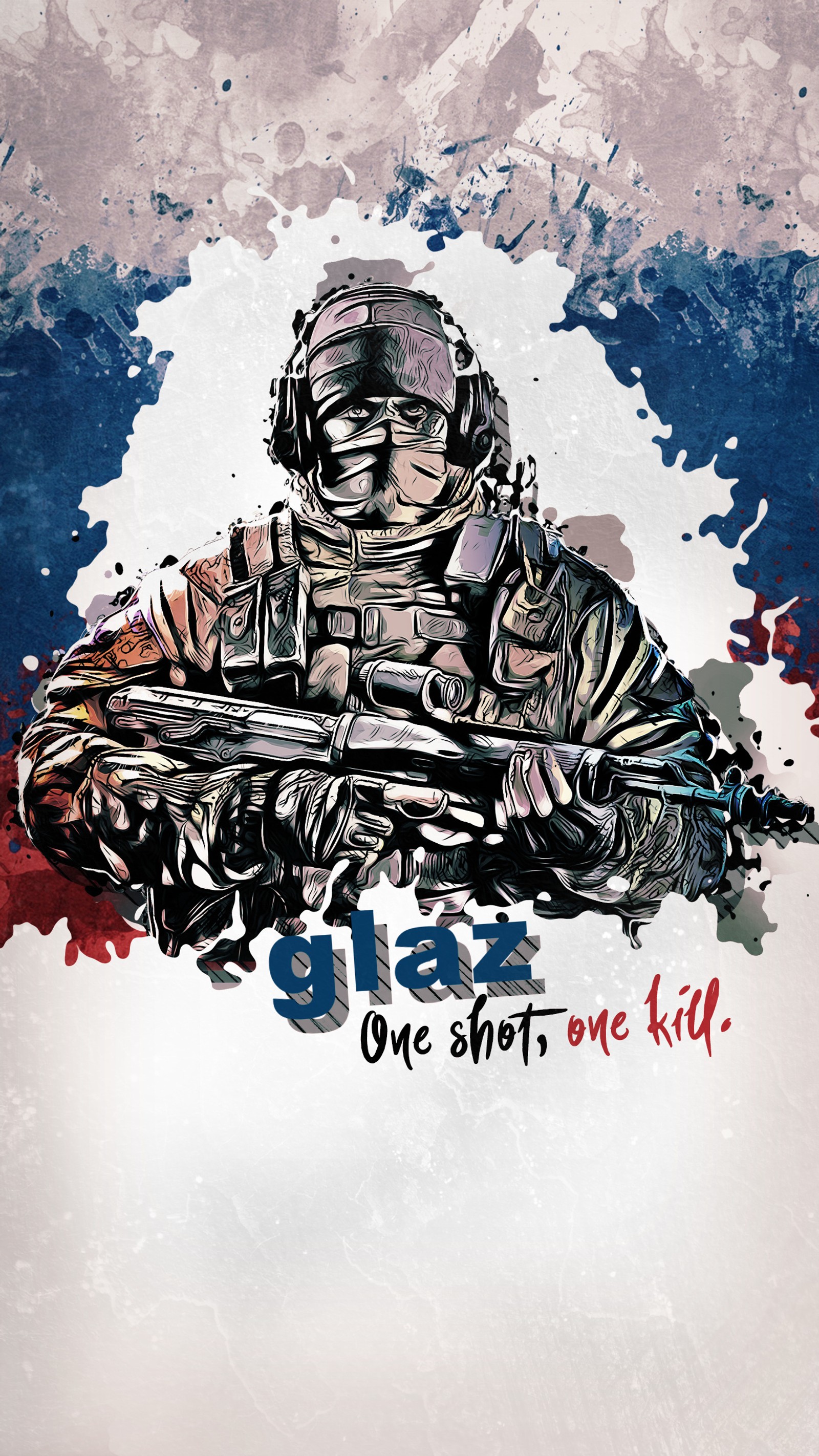 There is a man in a military uniform holding a rifle (glaz, rainbow six siege)