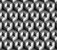 Geometric 3D Cube Pattern in Shades of Gray