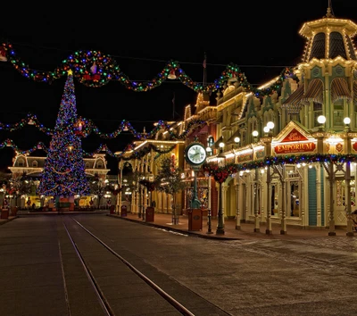 kalifornien, california, weihnachten, disney, lichter