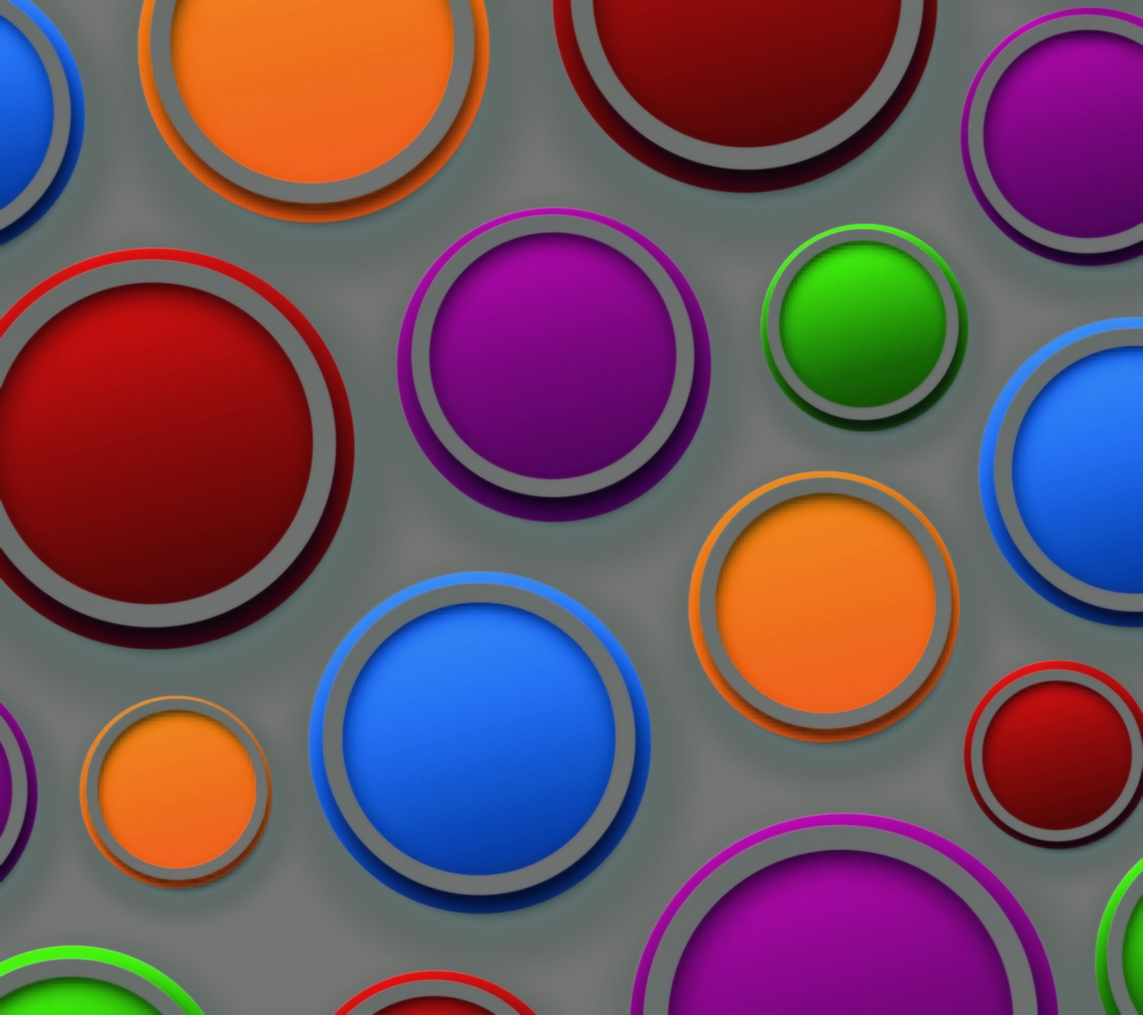 A close up of a bunch of different colored circles (abstract, background, circles, color)