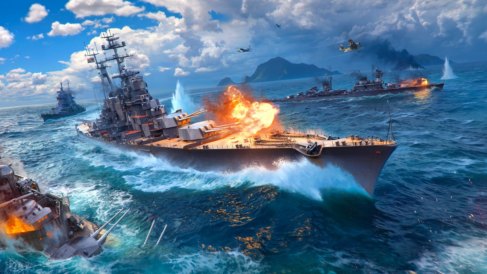 world of warships, warship, battleship, cruiser, wargaming wallpaper