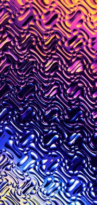 Symmetrical Liquid Patterns in Vibrant Purple and Electric Blue