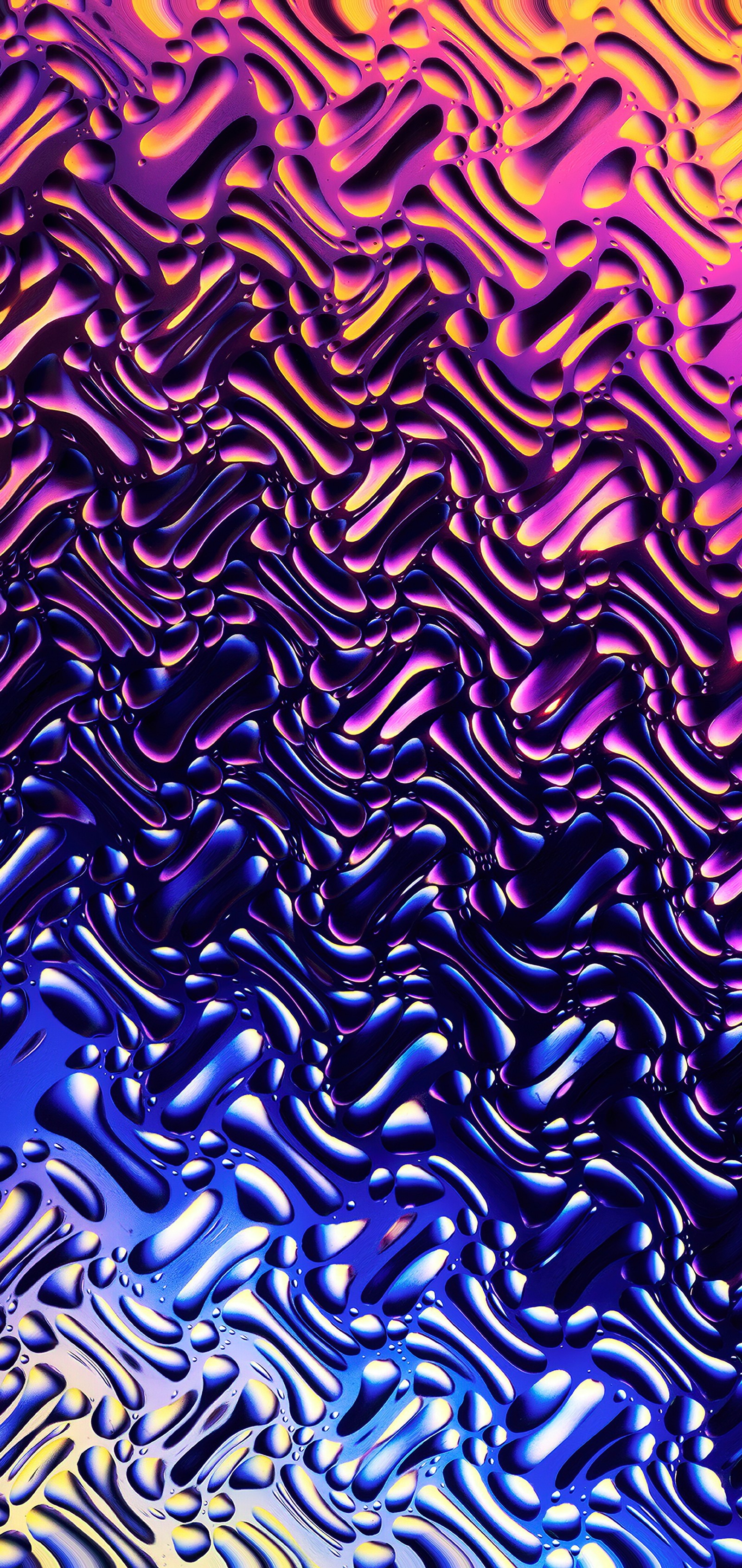 A close up of a colorful background with a lot of water droplets (pattern, design, purple, violet, art)