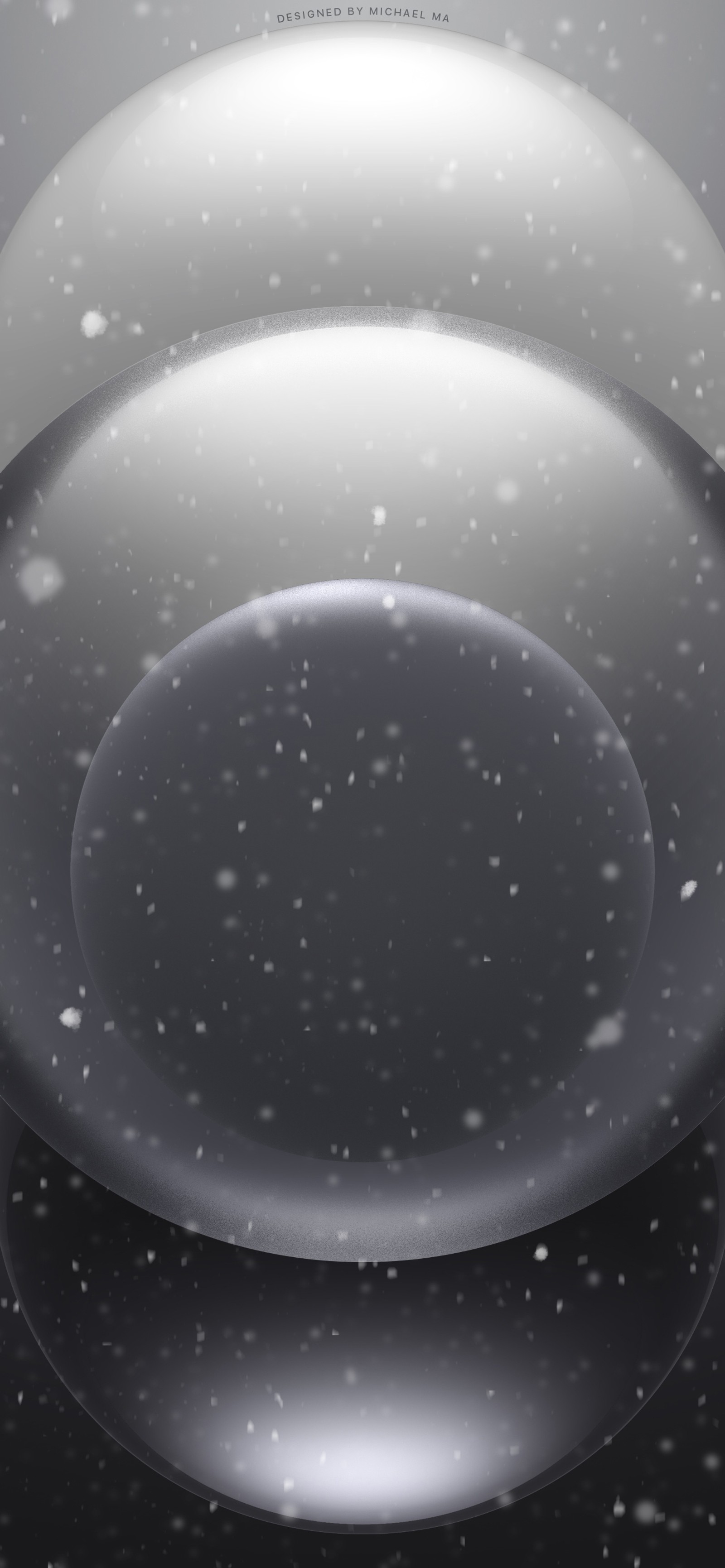 A close up of a snow covered circular object with a light (new year, christmas, apple, iphone 12, iphone 12 pro)