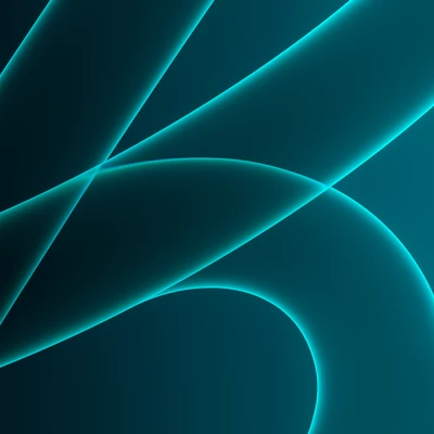 Abstrakter cyan Hintergrund mit geschwungenen Linien für iMac 2021 Hintergrundbild