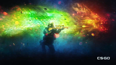 CS:GO AWP Scharfschütze mit Lebhaften Drachenflammen