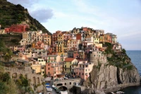 town, coast, village, tourism, cliff wallpaper