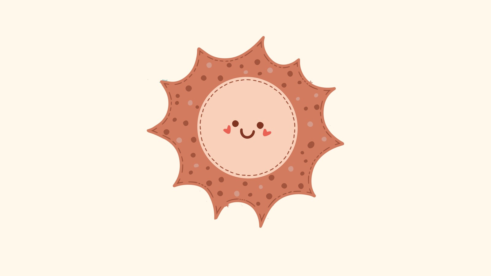 A cartoon sun with a face and a smile on it (kawaii smiley, kawaii face, cute face, cute smiley, kawaii sun)