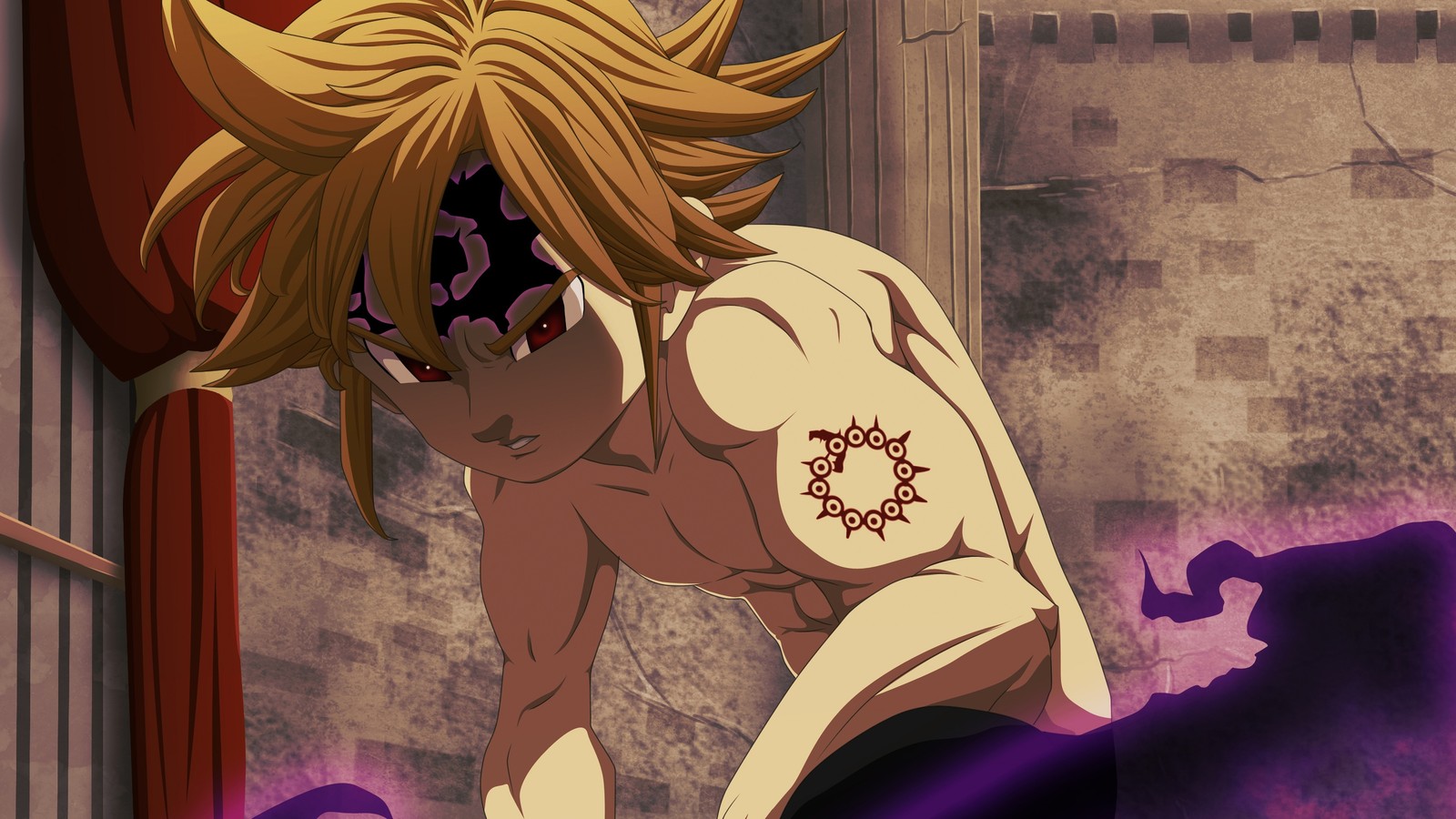 meliodas, demon mark, nanatsu no taizai, the seven deadly sins, anime wallpaper