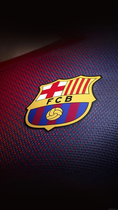 Blason du FC Barcelone sur fond texturé