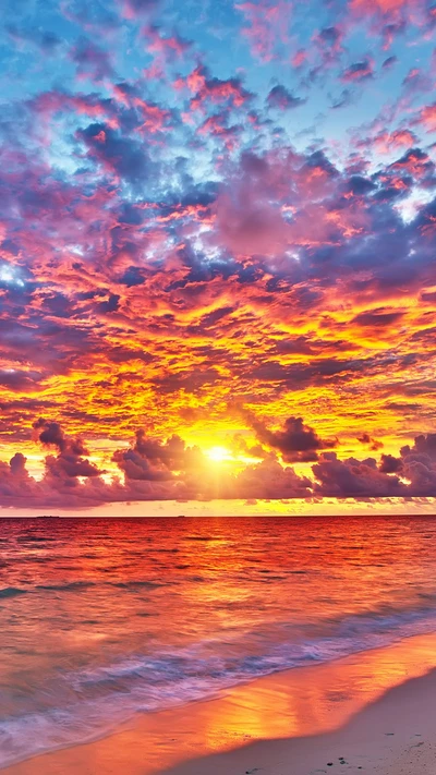 nubes, naturaleza, mar, atardecer, agua