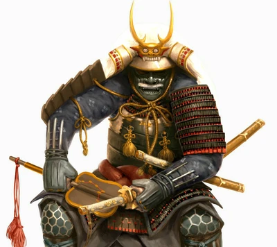 Espírito Guerreiro: Um majestoso Samurai em armadura tradicional