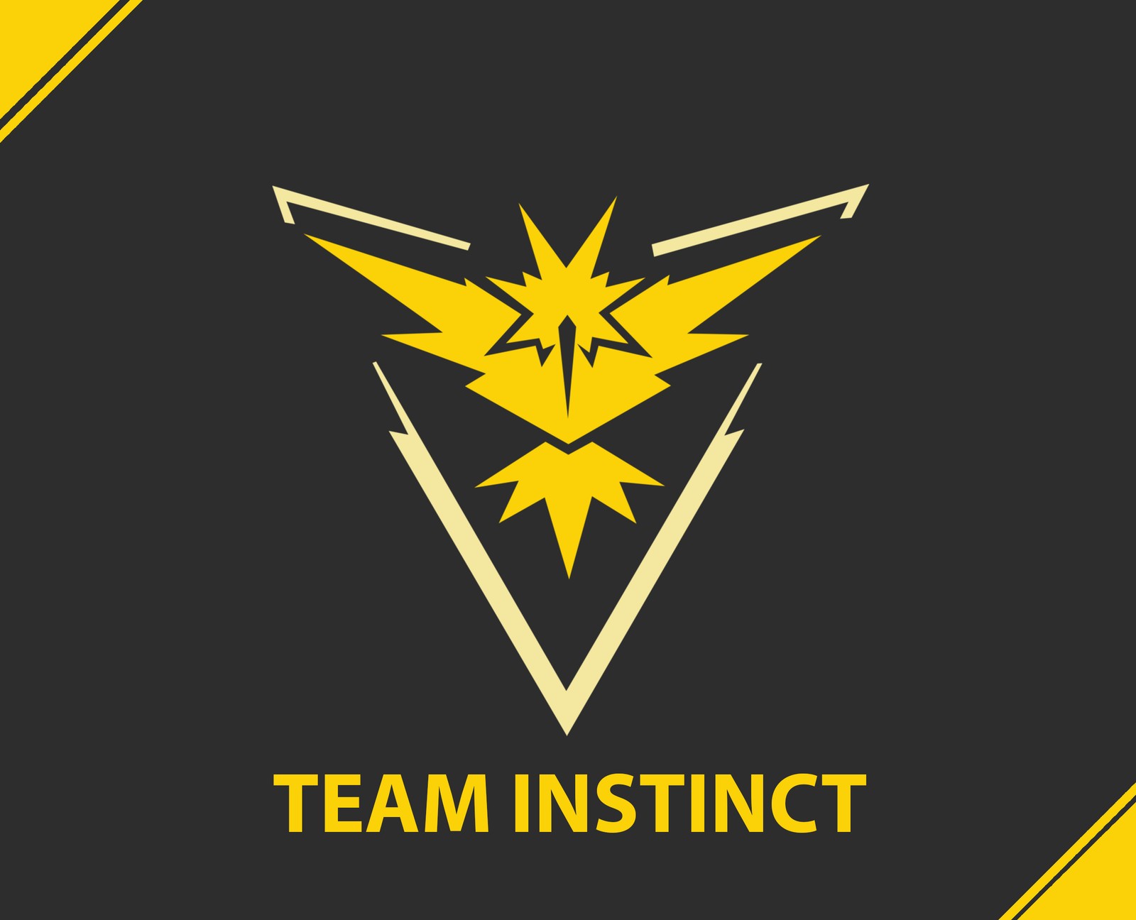 A yellow and black pokemon team instinct logo on a black background (4k, game sony, htc, pokemon go, team instinct)