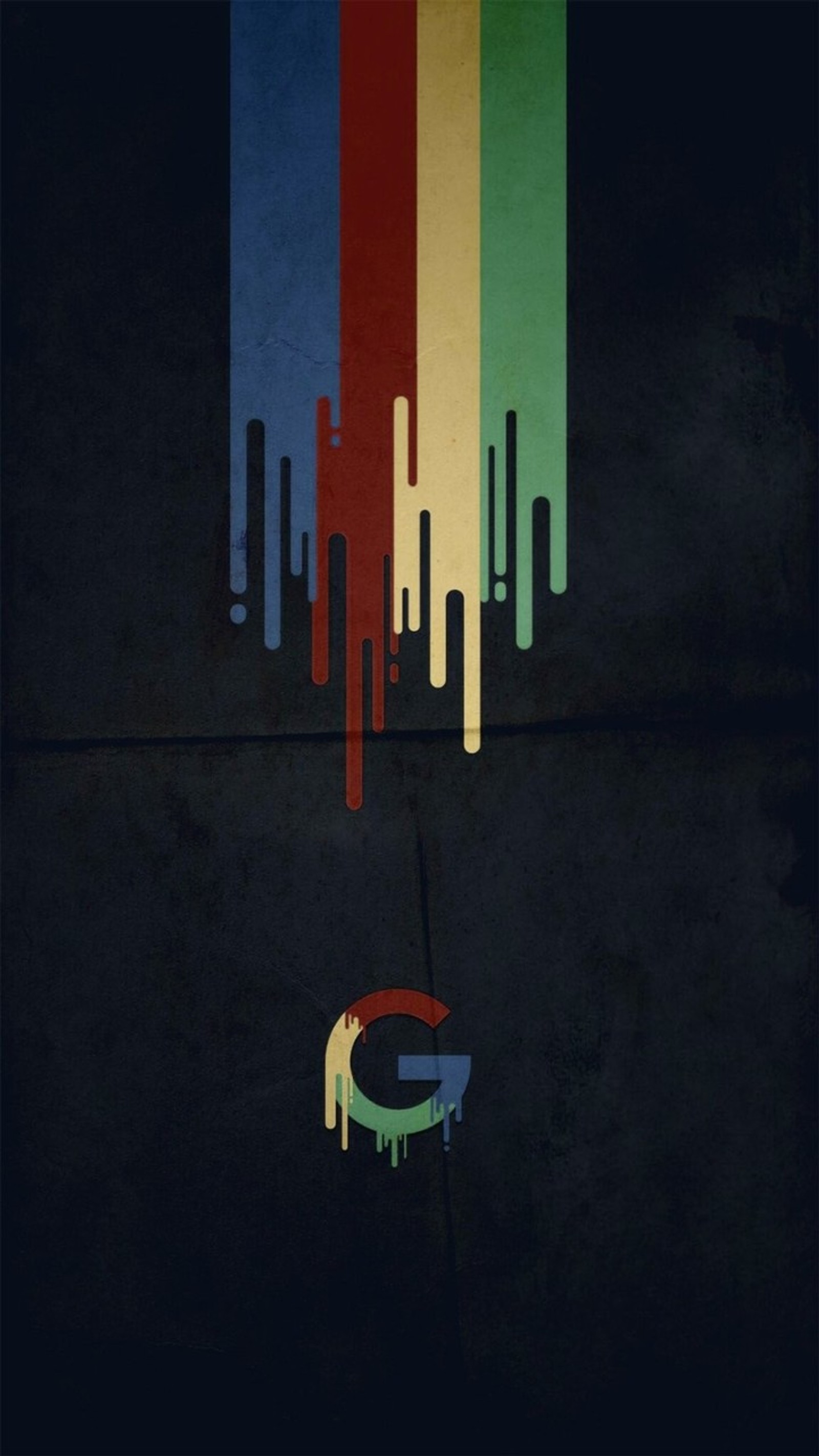 A close up of a poster with a rainbow drip on it (amoled, creative)