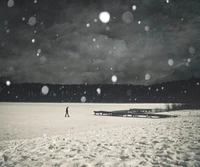 alone, love, sad, snow, winter wallpaper