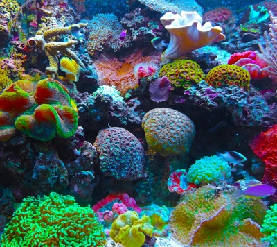 coral, nature, neon, ocean, rainbow