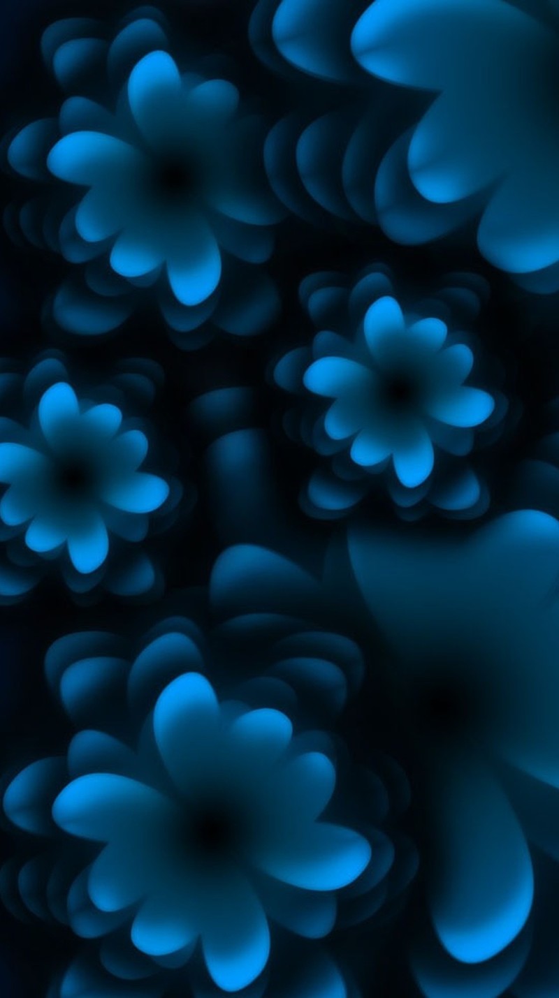 Un primer plano de un manojo de flores azules sobre un fondo negro (abstracto, azul)