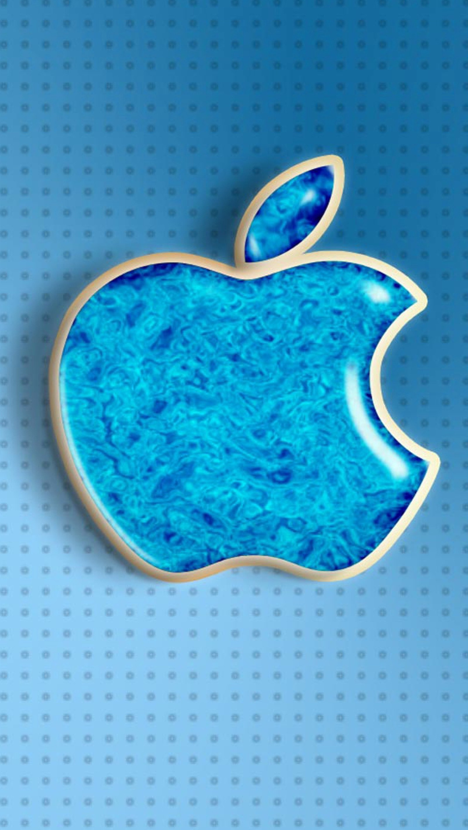 Un biscuit aux pommes avec un logo de pomme bleu dessus (pomme, bleu, logo)