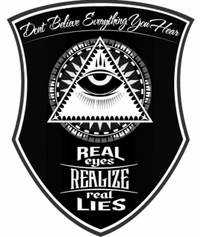 Logo inspiré par les Illuminati : "Des yeux réels réalisent de réelles mensonges" Design