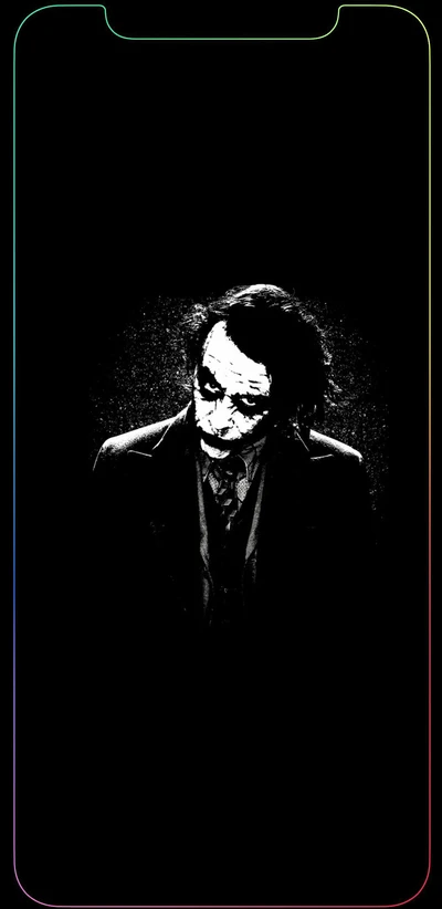 Joker Illustration on iPhone X Edge Background