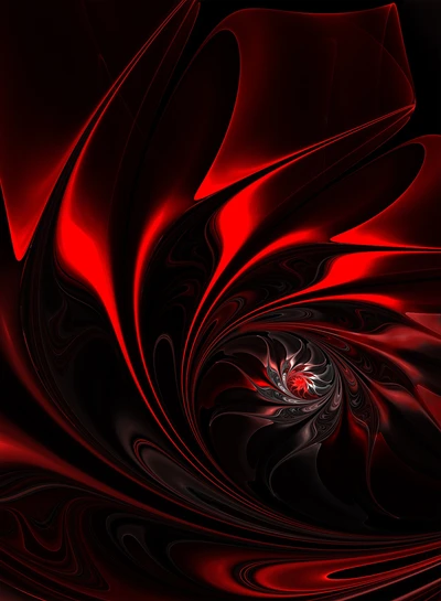 Abstract Red Swirl: A Dynamic Fusion of Light and Shadow