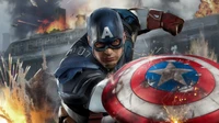 Captain America in Action: A Hero's Stand Amidst Chaos