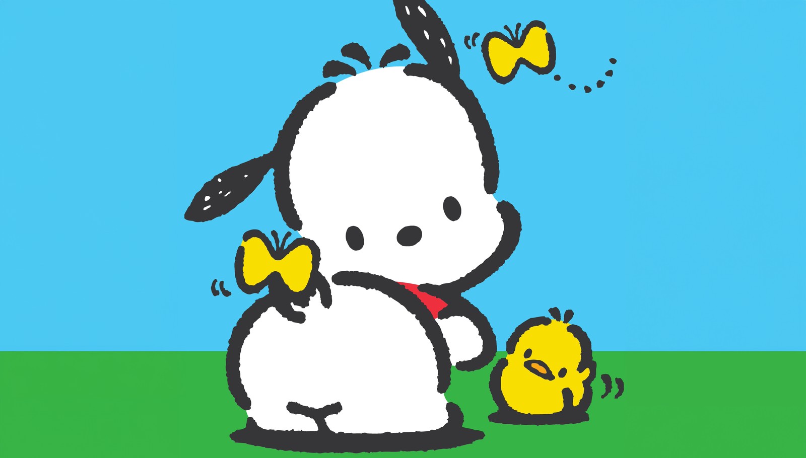 pochacco, baby chick, cute cartoon, 5k, 8k wallpaper