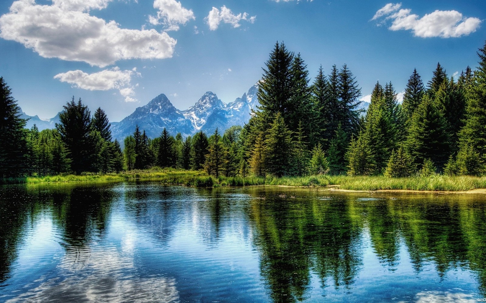 Aussicht auf einen see mit einem berg im hintergrund (see, reflexion, natur, wildnis, berg)