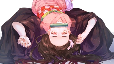 nezuko kamado, assassino de demônios kimetsu no yaiba, demon slayer kimetsu no yaiba, anime, 鬼滅の刃