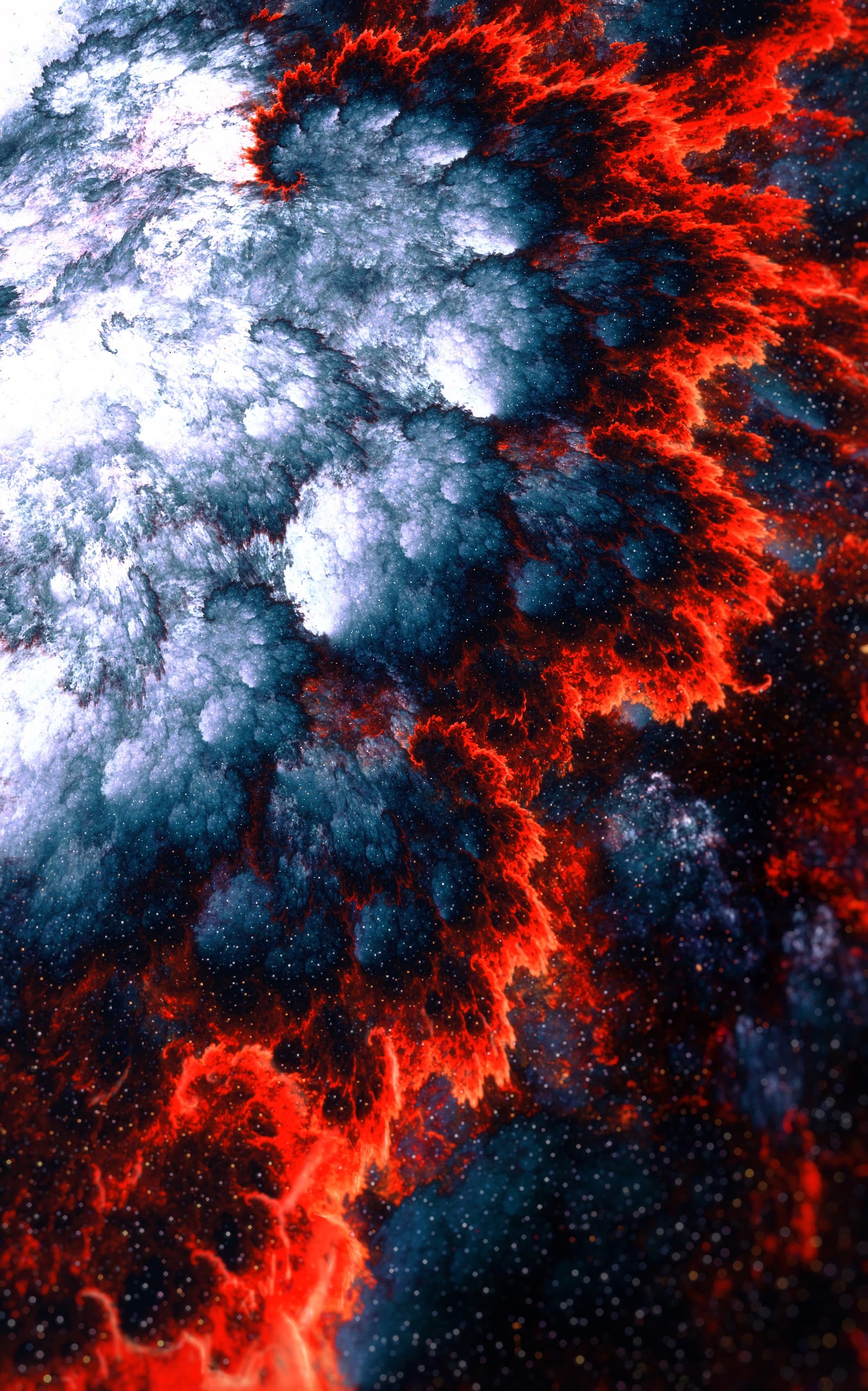 Descargar fondo de pantalla fractal, rojo, atmósfera, espacio, arte fractal