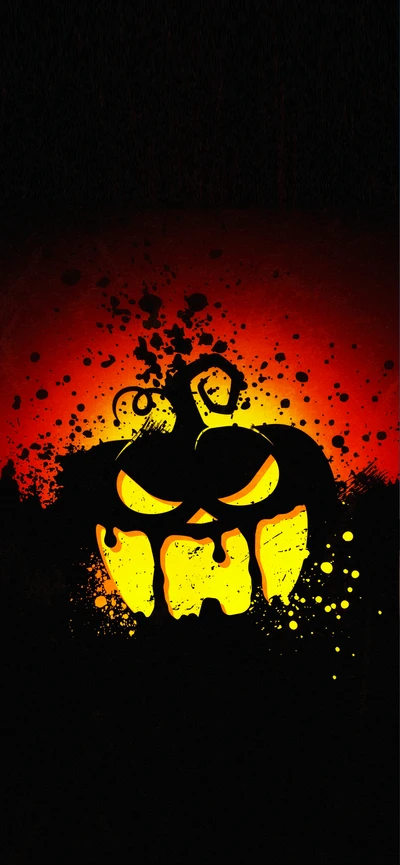 Ilustración vibrante de calabaza de Halloween