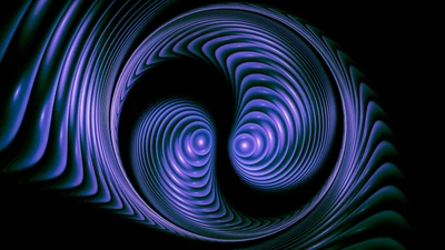 Vórtice espiral azul eléctrico arte fractal