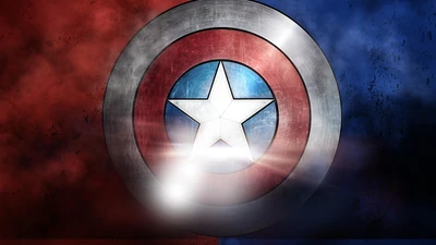 Le bouclier de Captain America : Un symbole d'héroïsme dans une atmosphère cosmique symétrique