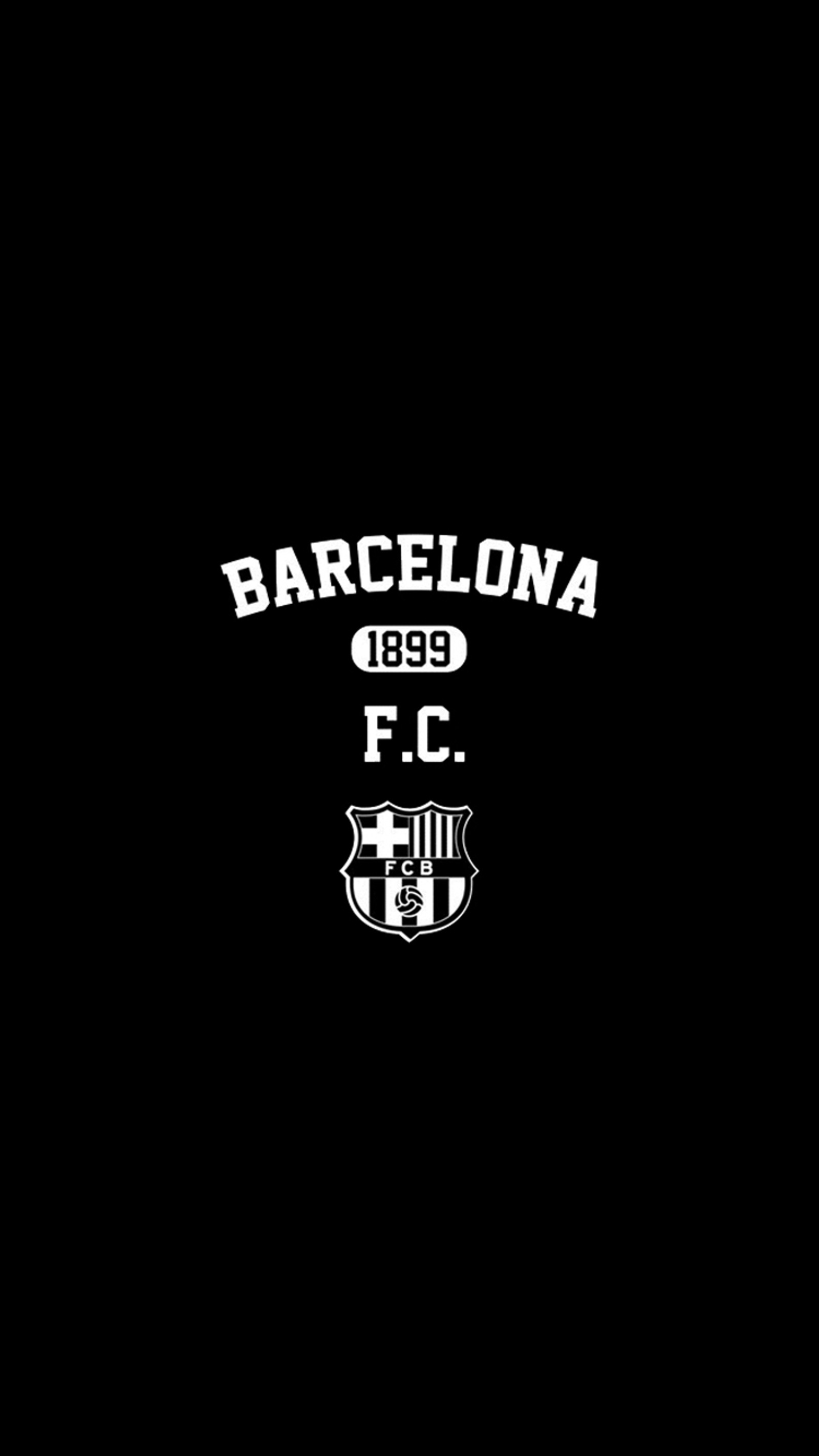 Un primer plano de una pared negra con un logo blanco en ella (1899, barca, fcb)